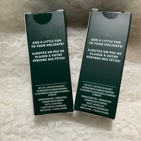 2 Starbucks 2022 Mini Christmas Studded Tumbler Ornaments Key Chains - set 2 - Picture 2 of 3